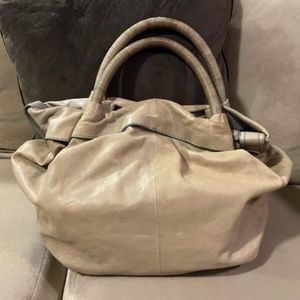 Costume National Taupe Leather Handbag